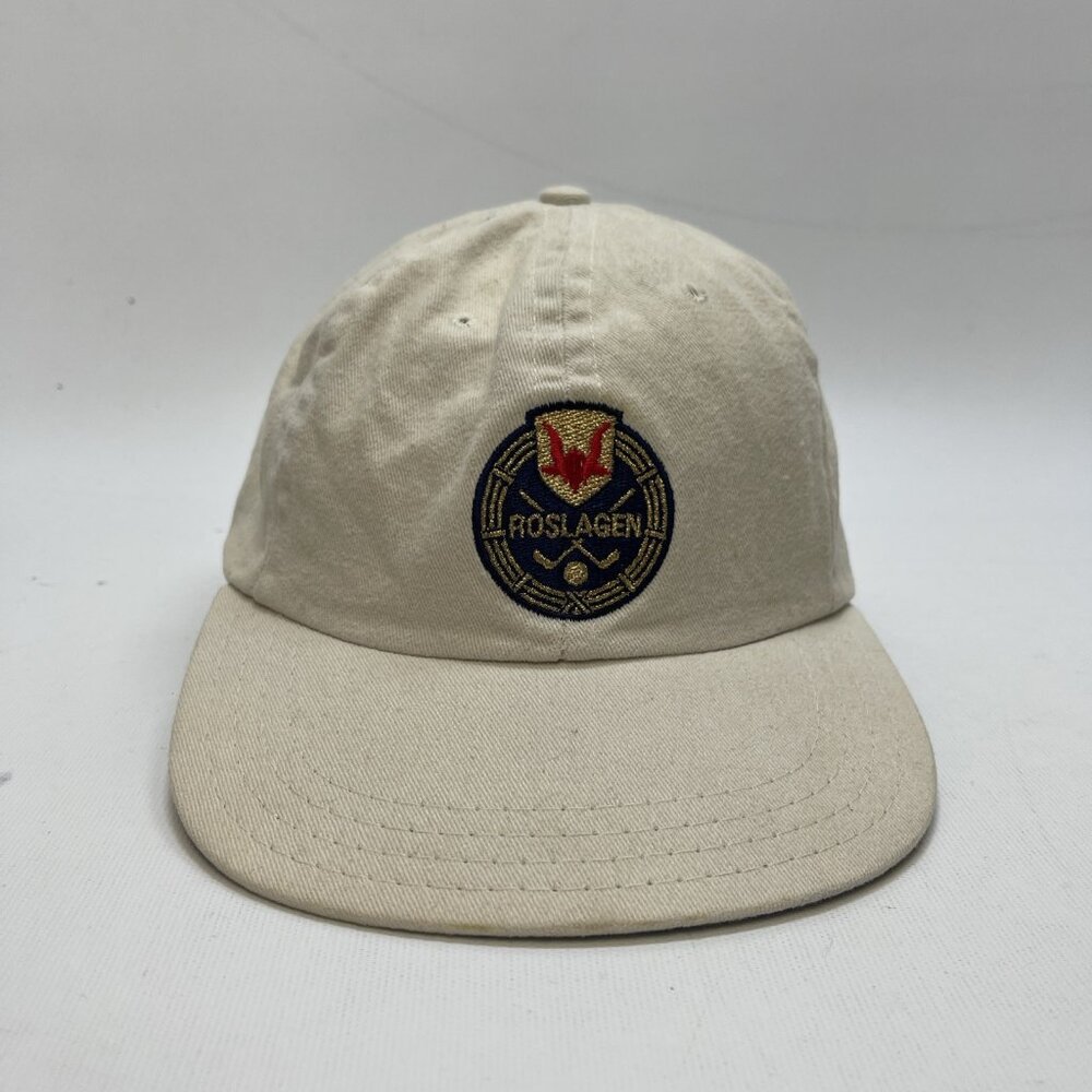 Vintage Roslagen Golf Sweden x Town Talk Patch Logo Hat Strapback USA Made
